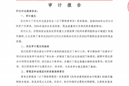 怀化市志愿者协会2024年度审计报告