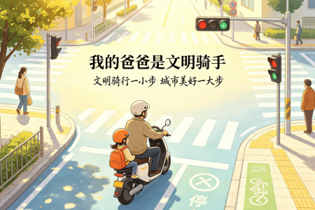 我的爸爸是文明骑手 —— 礼让慢行一小步 暖心城市一大步